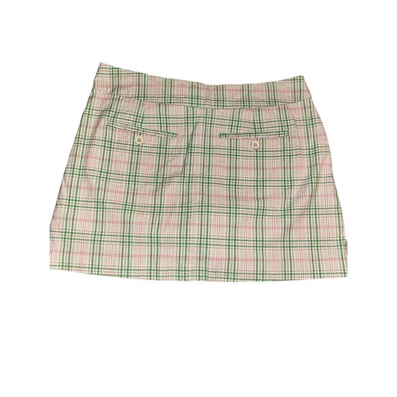 Maurices vtg‎ Plaid Mini Skirt Beige Green Red Casual Party Cute Short - Picture 6 of 8